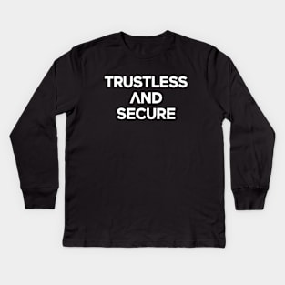 Unique Logo with Arrow Pointing Upward for Trustless and Secure / Black Kids Long Sleeve T-Shirt